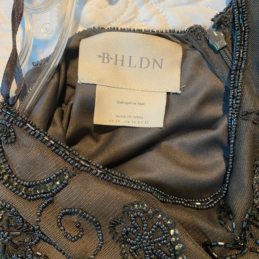 Heavily beaded gown. Brand is BHLDN. - Picture 6 of 7